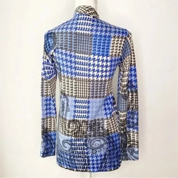 Talbots houndstooth 100% merino wool open front cardigan - Picture 2 of 4